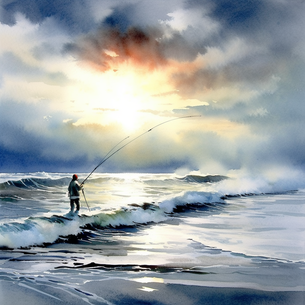 Surf casting in winter
